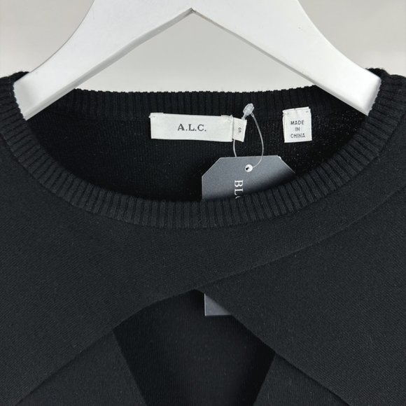 A.L.C. Curtis Black Rib-Knit Cutout Sweater - Picture 6 of 7